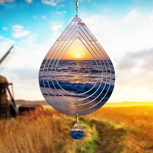 10 Inch Sublimation Blank Lighted LED White Wind Spinner 3D Metal Yard Decoration Custom Printing Outdoor - Product Image 3
