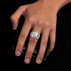 Bague en argent S925 incrustée de moissanite 2 carats, style punk, robuste, individuel, <span class=keywords><strong>mature</strong></span>, dominant, luxe léger - Product Image 1