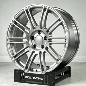 Rines Bku 5x112 para <span class=keywords><strong>VW</strong></span> MK8 Golf R MK7 GTI <span class=keywords><strong>GLI</strong></span> MK6 Audi RS3 S3 S6 TTRS de 17, 18 y 19 Pulgadas, Rines de Aleación Plateados Forjados Personalizados para Carreras - Product Image 3