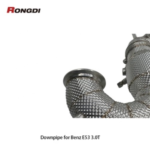 High Flow Exhaust Downpipe for Mercedes Benz M256 GT50 GT53 E53 3.0T 2019+ Heat Shield With Resonator Pipe - Product Image 6