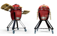 Barbecue Kamado en céramique de 21 pouces, en acier inoxydable, haute pression, pour jardin extérieur, fumoir au charbon de bois