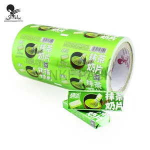 good quality aluminum foil paper print with wax for Strip packaging folded 5 pieces candy wrapper