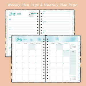 2025 Cahier à couverture rigide A5 avec plan transfrontalier cette <span class=keywords><strong>semaine</strong></span> Coil Sub-Calendar Customization Leather Cover - Product Image 2