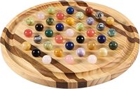 Casse-tête de luxe en marbre multicolore fait main, grand cube de jeu, plateau de solitaire en bois