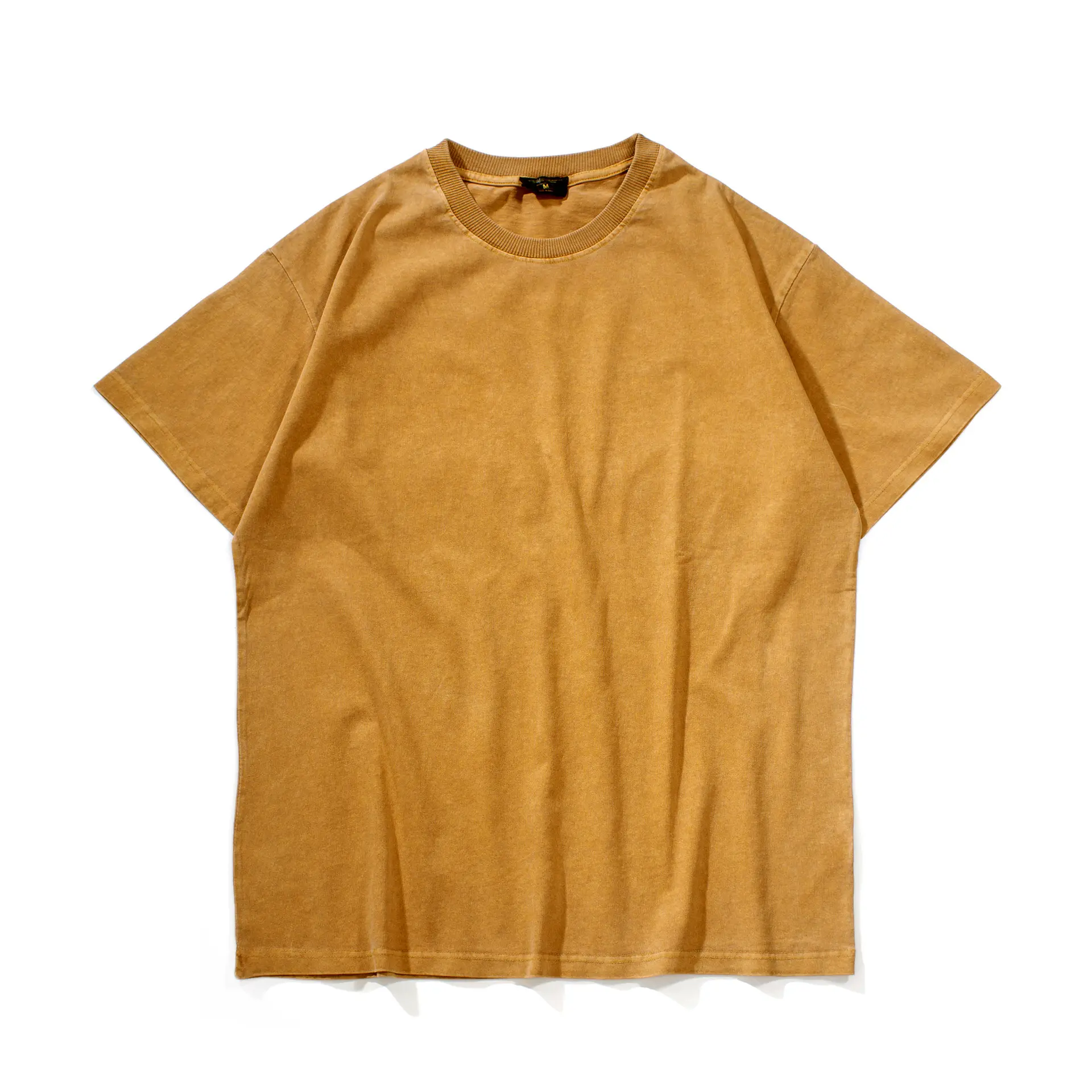 कस्टम मेड उच्च गुणवत्ता वर्णक डाई और भारी विंटेज धोने के टी शर्ट पुरुषों 260gsm