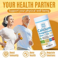 Capsules Premium Calcium Magnésium Zinc avec Vitamine D3 pour la santé osseuse, le soin des dents, le renforcement immunitaire et la récupération musculaire