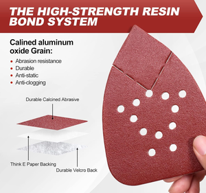Amplas Mouse 2500PCS bantalan pengamplasan Mouse <span class=keywords><strong>12</strong></span> lubang Hook and Loop amplas 60-220 Grit Detail kertas pasir tangan - Product Image 3