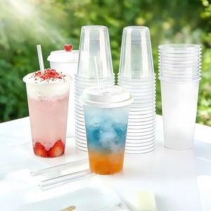 <span class=keywords><strong>Gobelet</strong></span> en plastique à fond rond anti-fuite avec couvercle, gobelets en plastique personnalisés pour milkshake et cold brew - Product Image 5