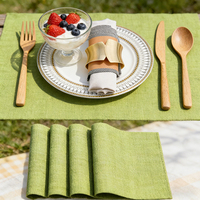 Sets de table en caoutchouc écologiques bleu marine faciles à nettoyer et lavables pour table à manger, style américain moderne, décoration de la maison