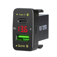 Pasokan Pabrik Soket USB 12V Pengisi Daya USB untuk Toyota 9V2A 66W Pengisi Daya Mobil Pengisian Cepat