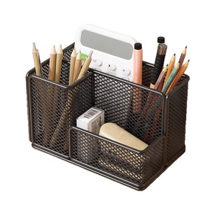 Office Organizer Mesh Storage Rack 16x10x11cm <b>Pen</b> Holder Desk Stationery Container Simple Metal <b>Box</b> for Office Use - Product Image 5