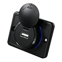 Enchufe USB de 12v/24v para Montaje en Panel Plano, 5V3.1A, IP55, con Tapa Deslizante Impermeable, para Coche o RV