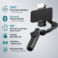 Trépied de bureau professionnel M02 avec rotule et support de téléphone, corps métallique, rotation 360° °   Support rotatif inclinable pour chaussure froide pour le streaming en direct