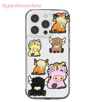 Nouvelle tendance Soft Pvc 2D Cartoon Alien Silicone Phone Charms pour Junk Cases Charms
