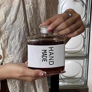 Bouteille en verre créative extraite à froid goutte de glace café et boisson plat carré nouveau Design pour l'emballage de l'eau de jus de thé au lait - Product Image 3