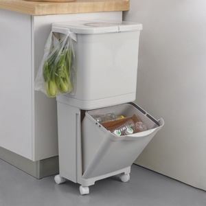 Wholesale Functional Standing Kitchen Trash Can Foldable Waste <b>Bins</b> for Household Hotel and Toilet Storage Stand-Up Design - Product Image 2