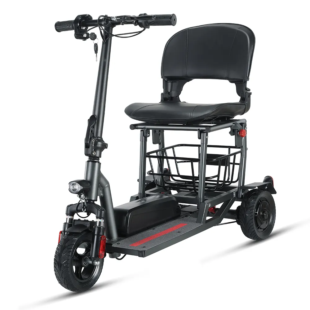 Neues Design 19 KG Leichter 3-Rad-Mobilitätsroller Travel Vollständig geschlossener zusammen klappbarer Mobilität roller