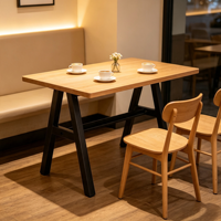 Base de table en métal de forme moderne, pieds de table en acier robustes à double cadre en A, plateau de table en pierre frittée ou en bois, pour salle à manger, cuisine, hôtel