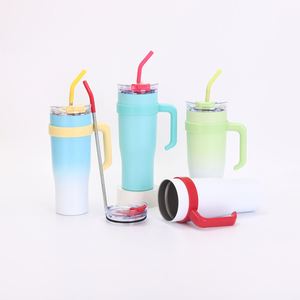 Vaso Térmico de Acero Inoxidable de 40oz Ice Bully con Asa, Tapa y Popote Antideslizante para Viajes en Coche, Diseño Personalizado ODM - Product Image 5