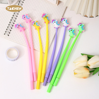Stylos gel créatifs en silicone souple Yachen, motif licorne de dessin animé, fournitures scolaires pour étudiants, 48 pièces/boîte, Diwali Ramadan