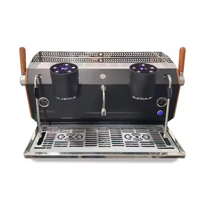Machine à café <span class=keywords><strong>expresso</strong></span> commerciale à deux groupes à 4 chaudières Machine semi-automatique multifonctionnelle Bouton tactile Programmable électrique - Product Image 1