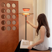 Lampu Lantai Vintage Lemongrass, Lampu Atmosfer Kain Retro untuk Ruang Tamu di Samping Sofa, Lampu Tidur Mewah untuk Kamar Tidur