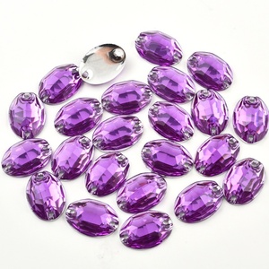 Strass en résine ovales/elliptiques Oleeya, pierres précieuses en vrac, cristaux à dos plat argenté à coudre pour robe de mariée - Product Image 3
