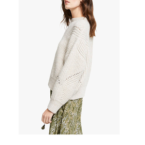 Suéter Feminino de Inverno Casual Oversize em Algodão e Cashmere com Ombro Caído Estilo Coreano - Product Image 4