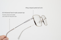 Montura de Gafas Metálicas Cuadradas con Patillas de Acetato 6.0 y Bisagra de una Pieza, Diseño Nuevo 2026