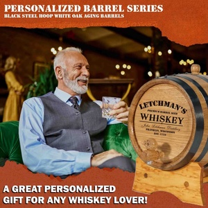 Barril de Roble Personalizado de 1 Litro con Soporte, Tapón y Grifo para Añejar Cócteles, Bourbon, Ron, Tequila, Cerveza, Miel, Vino y Más - Product Image 6