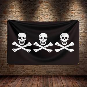 Bandera Pirata de Barbanegra Edward Teach de 3x5 Pies, Personalizada de Fábrica Swil, Impresión Digital en Poliéster para Decoración - Product Image 5