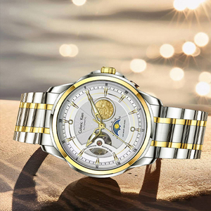 Nouvelle montre mécanique pour homme à mouvement automatique, design soleil, lune et étoiles, tendance <span class=keywords><strong>TikTok</strong></span> - Product Image 4