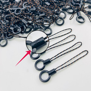 Correas para teléfono móvil, llavero circular negro, cuerda corta, cordón grueso, accesorio DIY para teléfono - Product Image 4