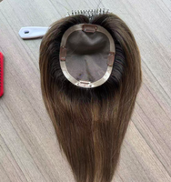 Expédition mondiale – Topper capillaire 8 pouces 5*5*6.5 avec base mono, effet cuir chevelu naturel et respirant, pour femmes souffrant de cheveux clairsemés – 100 % cheveux humains