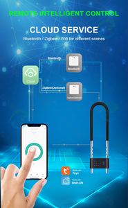 Serrures intelligentes Tuya pour moto, vélo, porte en verre - Déverrouillage <span class=keywords><strong>double</strong></span> par empreinte digitale et <span class=keywords><strong>clé</strong></span>, cadenas en U pour porte en verre, accès intelligent et pratique à la maison - Product Image 3