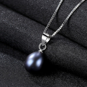 Collar de Plata de Ley S925 al por Mayor con Colgante de Perla Única Chapada en Oro de 7-8 mm, Joyería Clásica para Mujer - Product Image 3