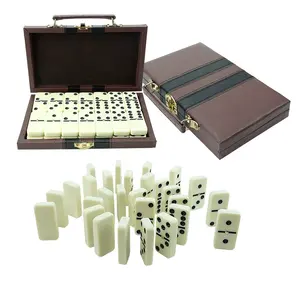 Kaile professional jumbo dominoes set double 6 tournament size with pu briefcase big domino chips for casino gambling game