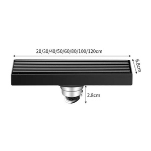 Desagüe de piso de ducha de <span class=keywords><strong>baño</strong></span> de acero inoxidable moderno negro mate de 300mm con diseño anticorrosión ecológico - Product Image 6