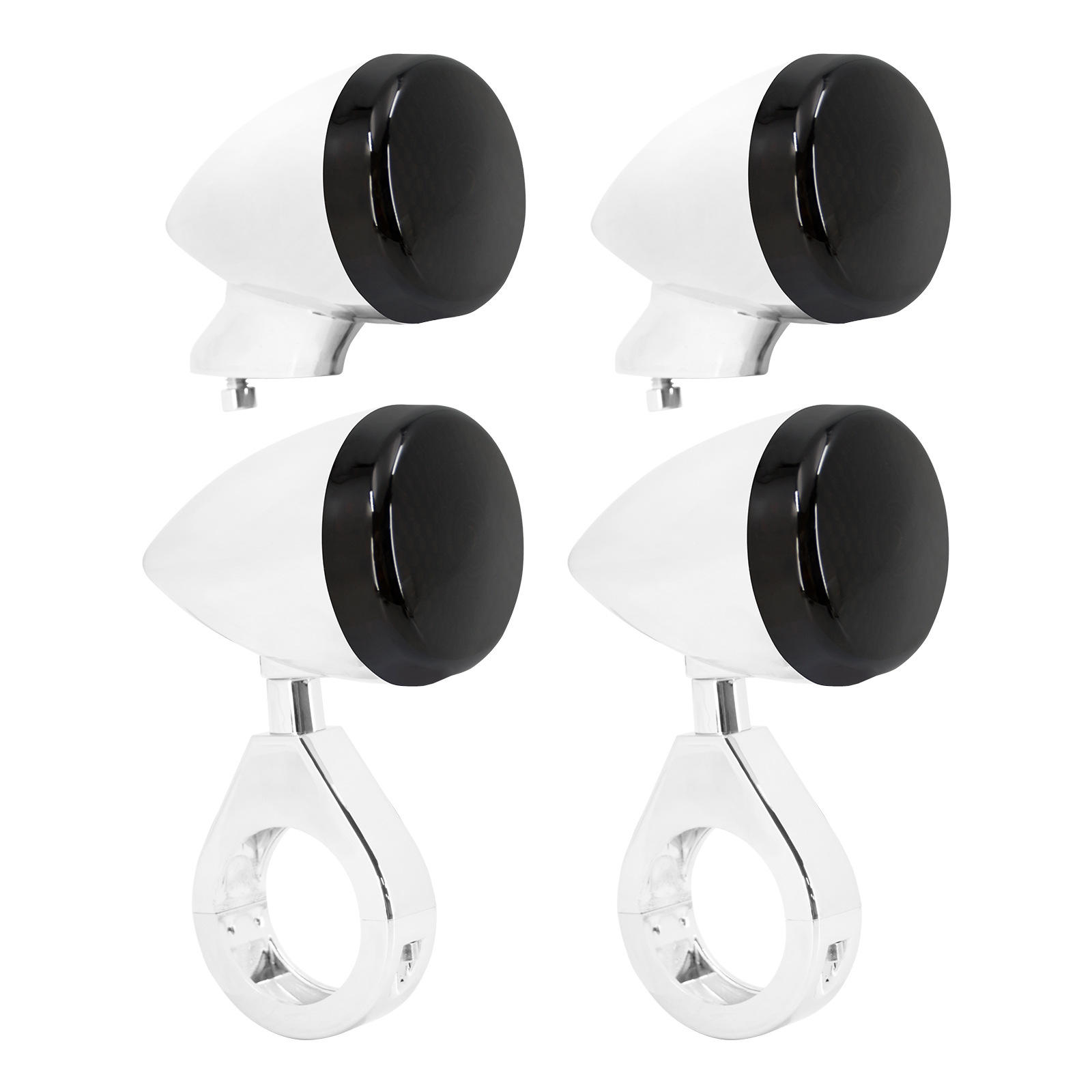 ไฟครอบโครเมียมสีดำ 4 ชิ้น