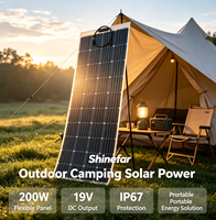 Panneaux solaires flexibles en silicium monocristallin SFM6-72-200 19V 200W, efficacité 19,1%, indice de protection IP67, garantie 25 ans, pour extérieur