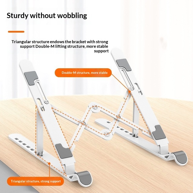Universal Aluminum Alloy Adjustable Height Tablet Stand Multi Angle Desktop Holder Folding Portable Laptop iPad Android Tablet