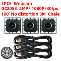 Module de caméra USB 100 degrés GC2053 2MP 1080P sans pilote USB avec câble de 2m, adapté au système de notation automatique des fléchettes
