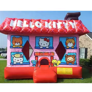 Castillo Inflable <span class=keywords><strong>de</strong></span> Kitty para Fiestas, Casa <span class=keywords><strong>de</strong></span> Brinco con Tobogán para Niñas, Castillo Inflable <span class=keywords><strong>de</strong></span> Dibujos Animados para Niños al Aire Libre - Product Image 5