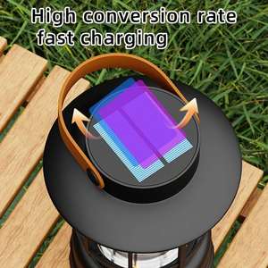 Linterna <span class=keywords><strong>Solar</strong></span> 2 en 1 para Camping, Carga Tipo C, Luz LED Duradera de Emergencia para Camping con Gancho, Luz LED <span class=keywords><strong>Solar</strong></span> para Tienda de Campaña - Product Image 2