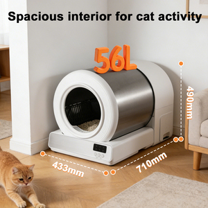 2025 Neues Design Intelligente automatische Katzen toilette APP-Steuerung Schnelle, einfache Reinigung Große, offene Edelstahl-Selbst reinigungs funktion - Product Image 4