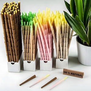 Papiers à rouler 1 1/4 pré-roulés 100% biologiques, personnalisables avec logo, anti-odeur, à l'épreuve des enfants, naturels, bruns, bruts, en cônes, Rizlas, rouleaux, wraps avec filtres - Product Image 2