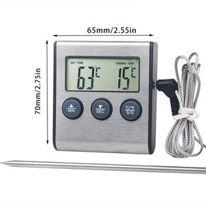 Tp700 Termometer Remote Dapur Oven Nirkabel, Pengukur Suhu Makanan untuk BBQ Panggang Oven Daging dengan Pengatur Waktu Manual - Product Image 2