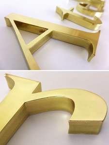 Logo potongan Laser kustom untuk bisnis dalam ruangan/luar ruangan tidak bercahaya tahan air IPX6 tanda huruf logam disikat bangunan tahan karat - Product Image 4