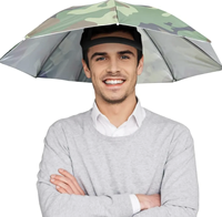 Parapluie-chapeau pliable LS avec logo personnalisé, pour la pêche, les activités de plein air et la randonnée, avec cordon de maintien, commande manuelle, design classique, vente en gros
