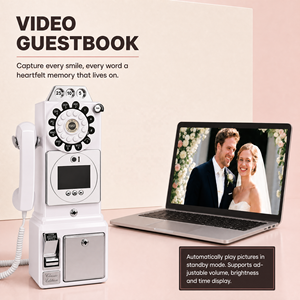 <span class=keywords><strong>Cabine</strong></span> <span class=keywords><strong>téléphonique</strong></span> vintage en verre blanc factice pour mariage, avec fonction livre d'or audio, livraison DDP en Grèce, vente en gros - Product Image 5